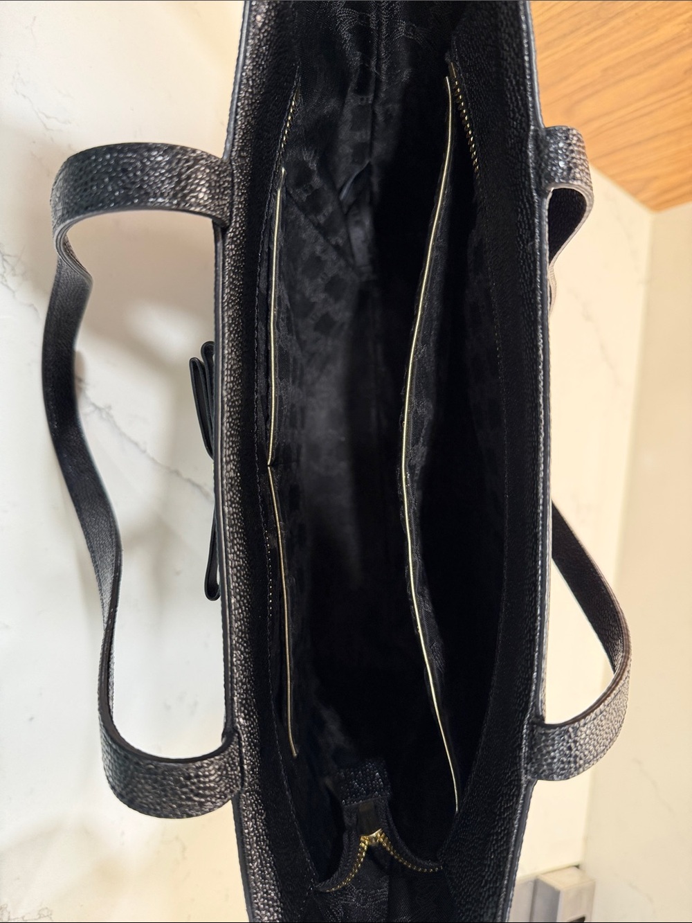 Ted Baker London Black Tote with Signature Bow and Gold Hardware - Picture 6 of 8
